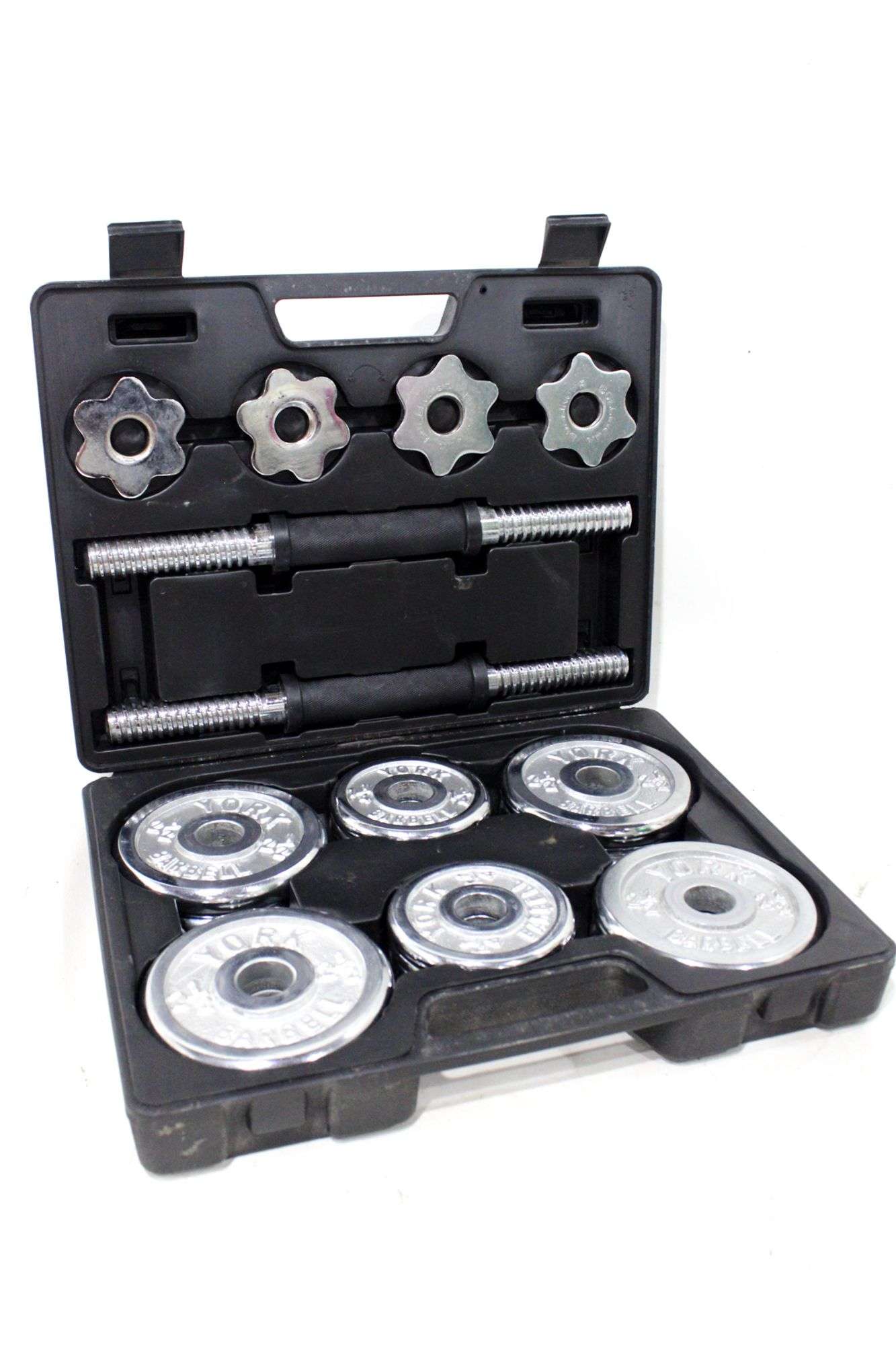 Adjustable Chrome Dumbbell Set by York Barbell Bunting Online